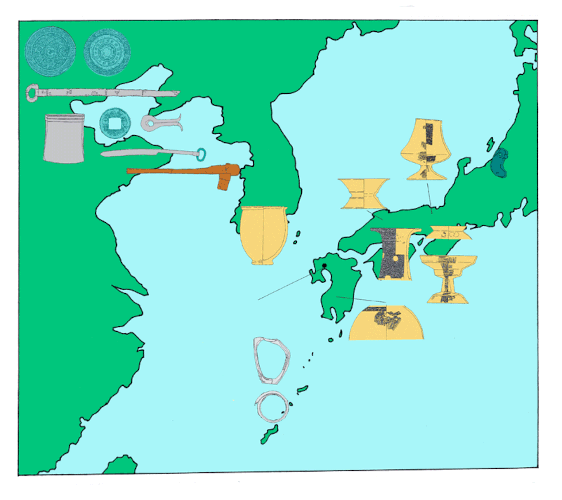 西日本と中国付近の地図