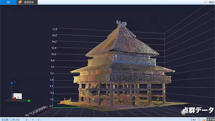 ３Dスキャナーで読み取った主祭殿の写真