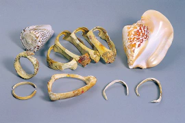 発掘された貝の腕輪