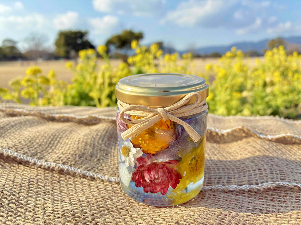 画像：ハーバリウムワークショップの作品